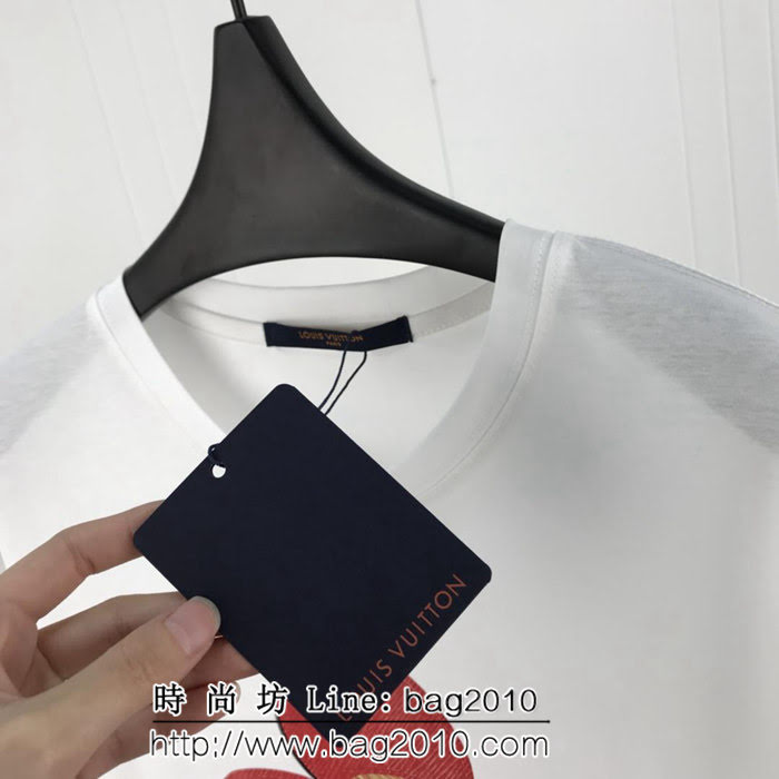 LV路易威登 Lv X SuP聯名款 19早春新款 太陽花趣味公仔印花 絲光棉短袖 情侶款 ydi1971